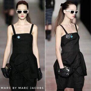 Marc Jacobs Runway Collection layered cocktail dress, black, size 4, Small